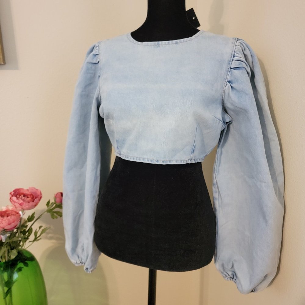 Nasty Gal Denim Crop Top